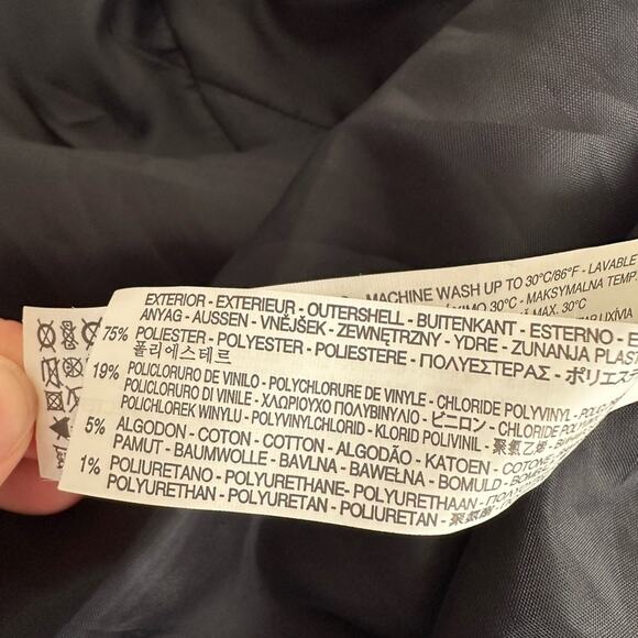 Zara Man Blue Faux Leather 90s Jacket Y2K Moto Streetwear Full Zip Bomber XL - Picture 10 of 10